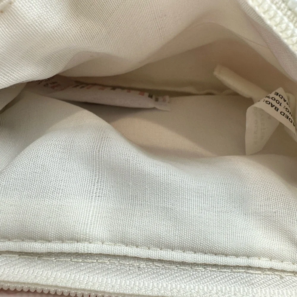 India Handmade in Wandering Moon Beaded Pouch Bag‎ Football White/Pink Game Day